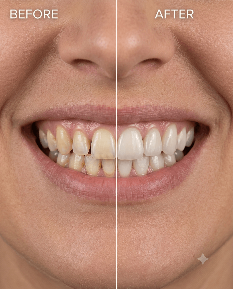 Porcelain veneers before and after – Kocaqi Dental Clinic