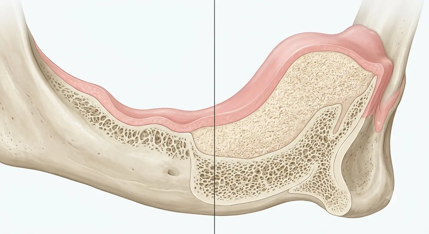 Bone graft cross-section before and after – Kocaqi Dental Albania