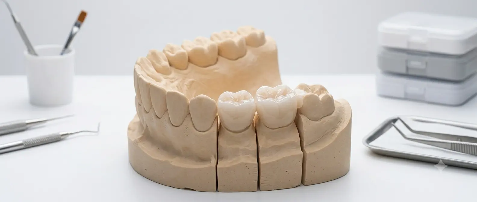Ceramic inlay and onlay in laboratory – Kocaqi Dental Clinic Tirana Albania