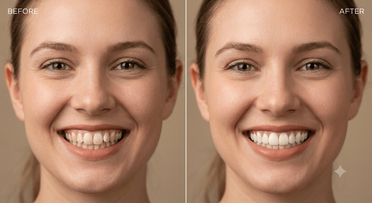 Patient wearing clear aligners – Kocaqi Dental Clinic Albania