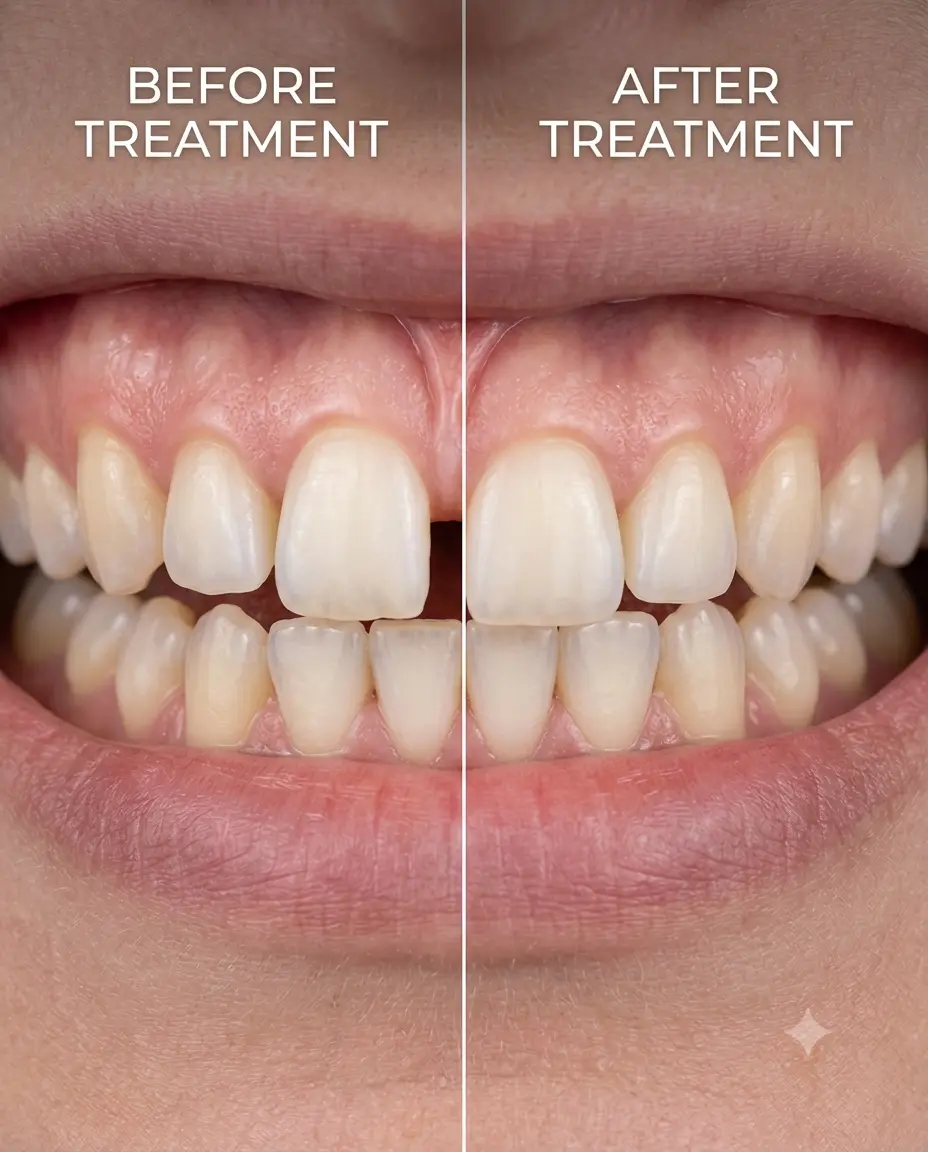 Frenectomy before and after diastema – Kocaqi Dental Clinic Tirana Albania