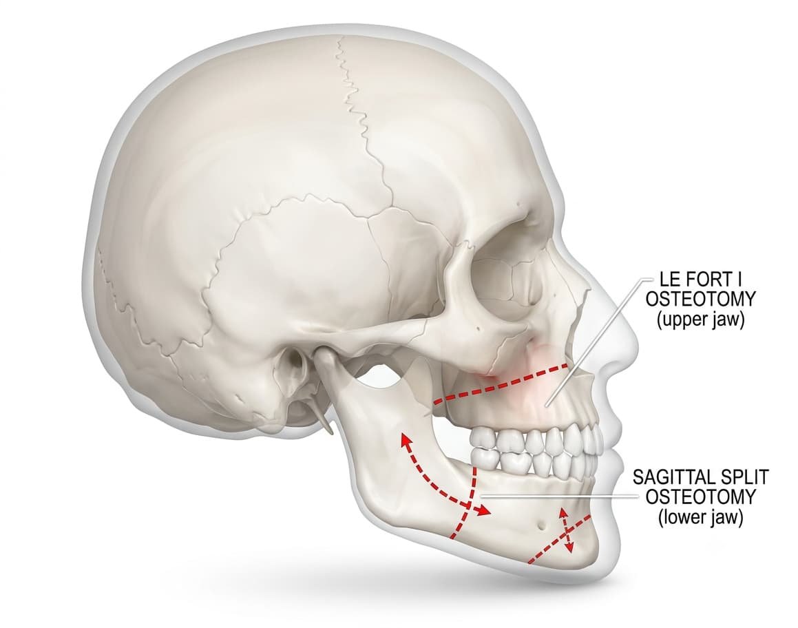 Orthognathic jaw surgery anatomy illustration – Kocaqi Dental Albania