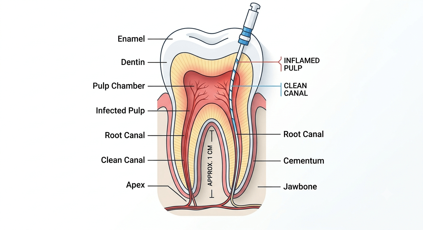 Root canal anatomy cross-section – Kocaqi Dental Clinic Albania
