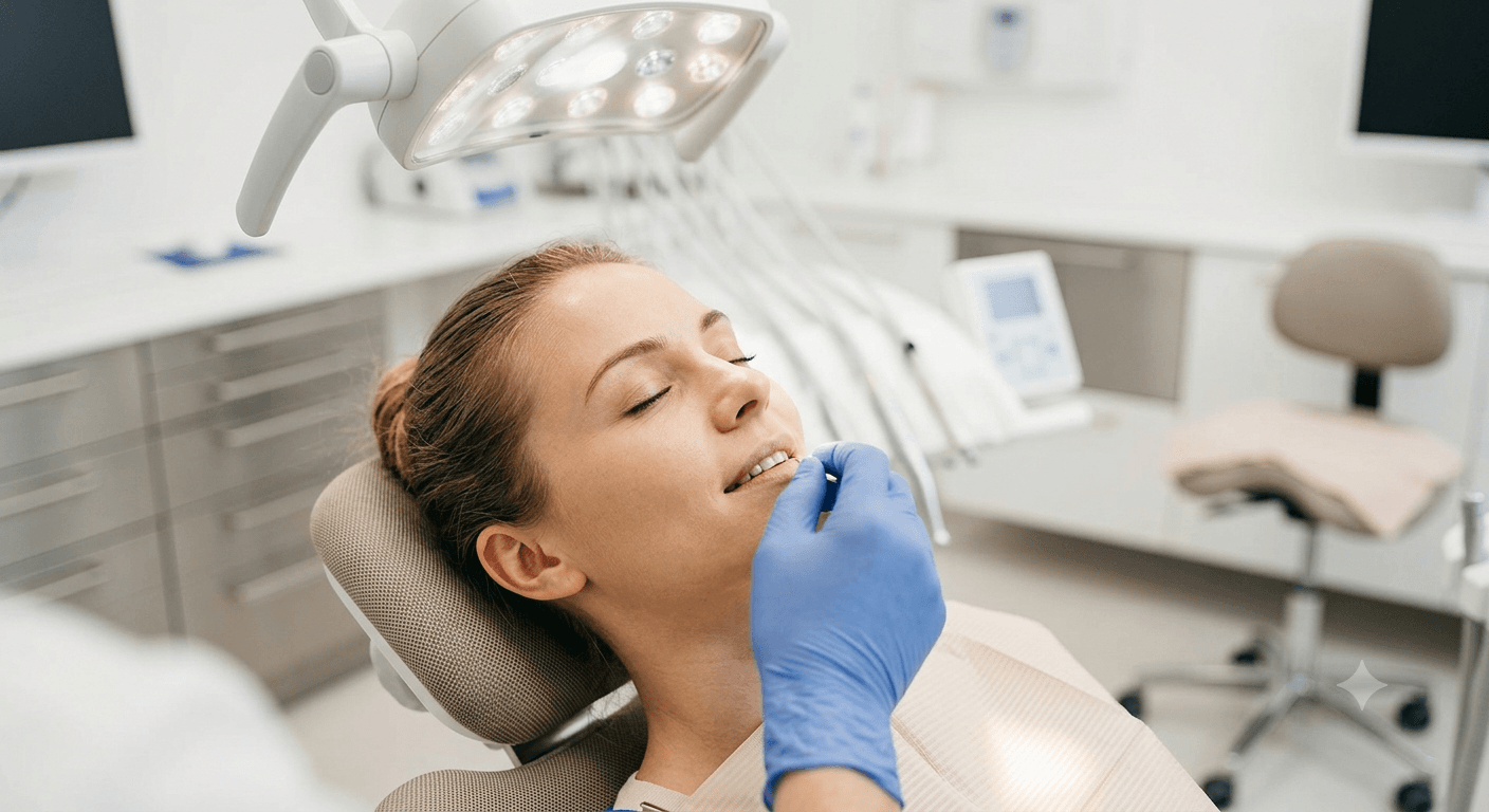 Root canal treatment – patient relaxed at Kocaqi Dental Clinic Tirana Albania