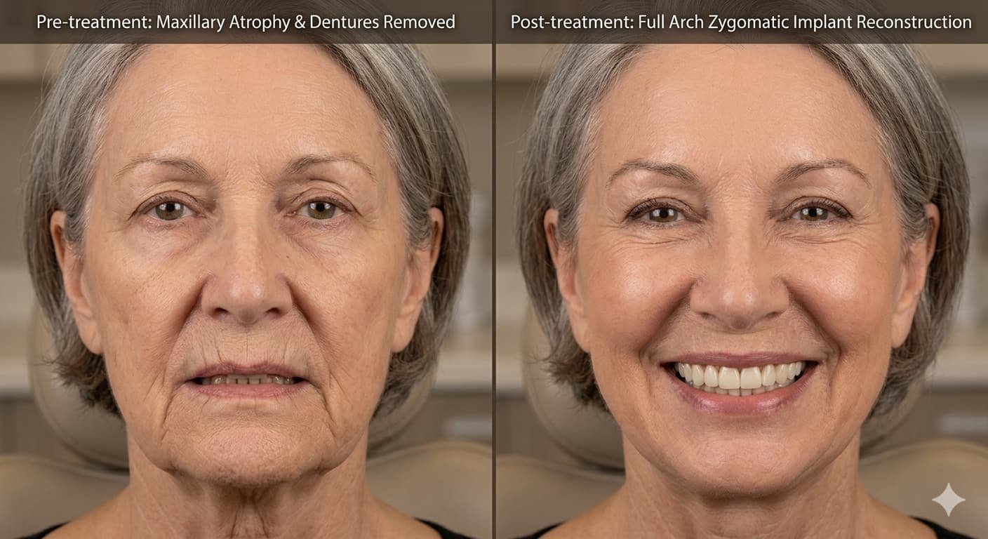 Zygomatic implants before and after – Kocaqi Dental Clinic Tirana Albania
