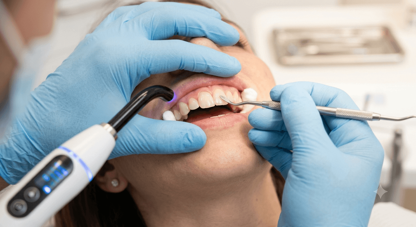 Composite bonding procedure close-up – Kocaqi Dental Clinic Albania
