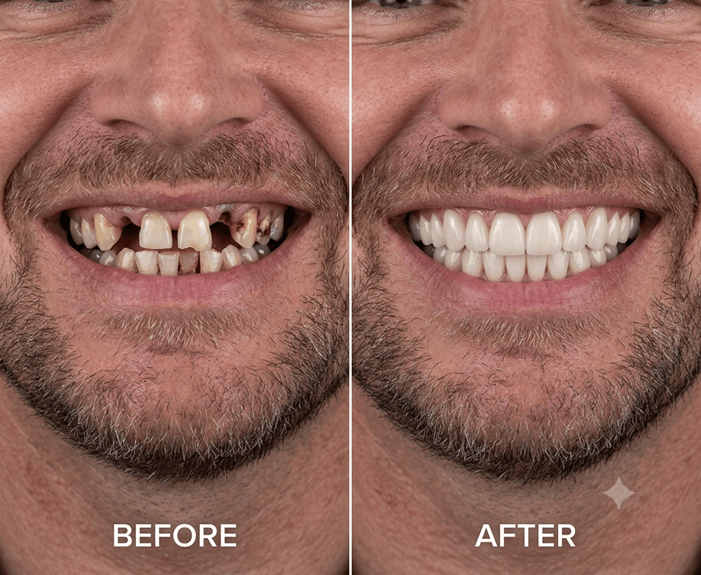Dental implants before and after – Kocaqi Dental Clinic Tirana Albania
